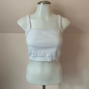 Colsie White Ribbed Tank Top
